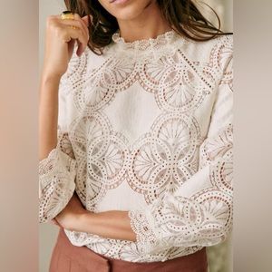 Sezane Bianca Blouse in Ecru, Size 4